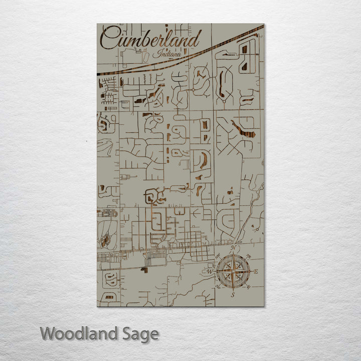 Cumberland, Indiana Street Map