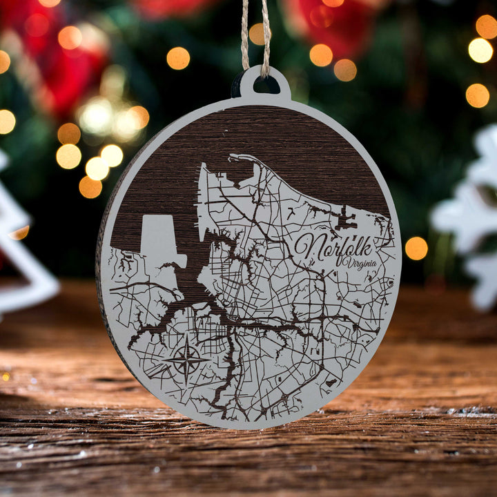 Norfolk, Virginia Round Ornament