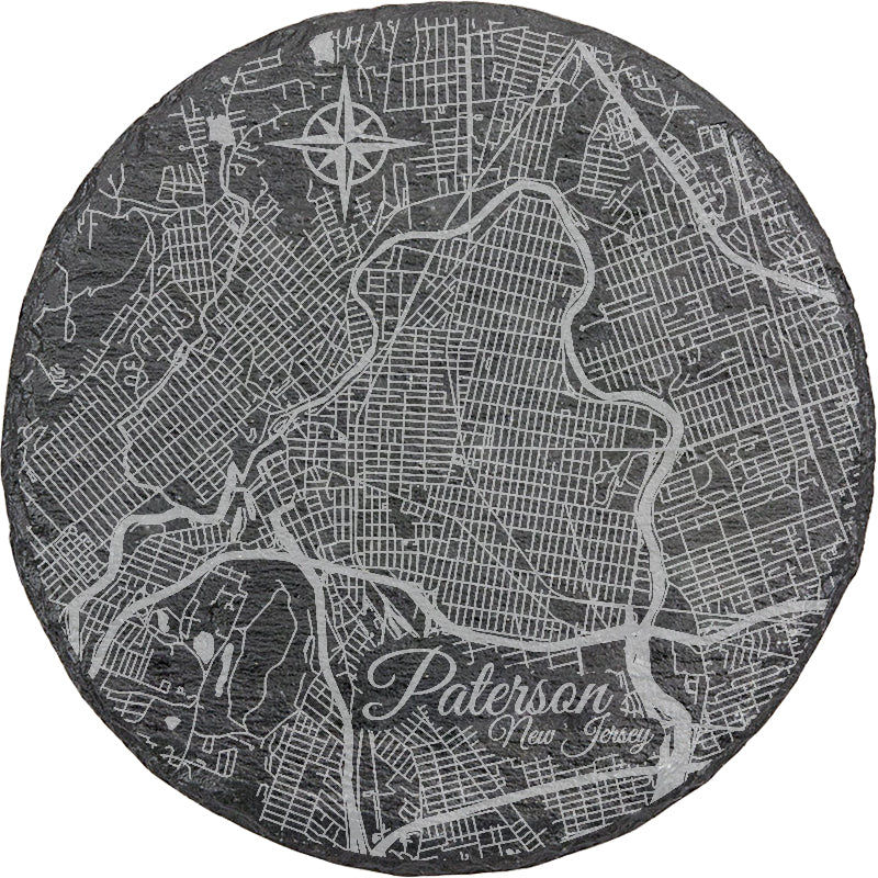 Paterson, New Jersey Round Slate Coaster