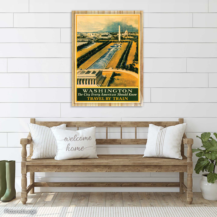 Washington D.C., Travel By Train Vintage Travel Poster