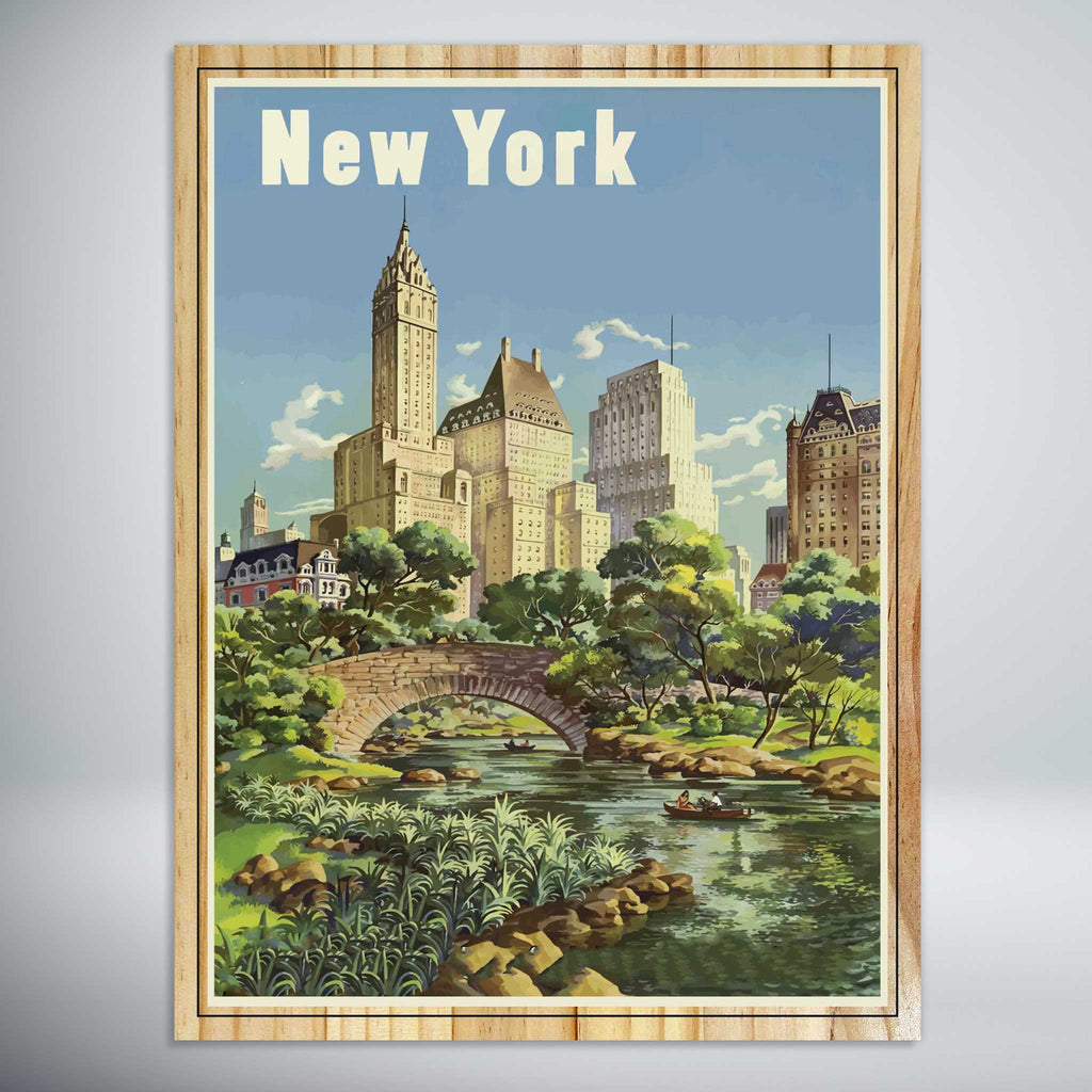 New York City Vintage Skyline Travel Poster Poster