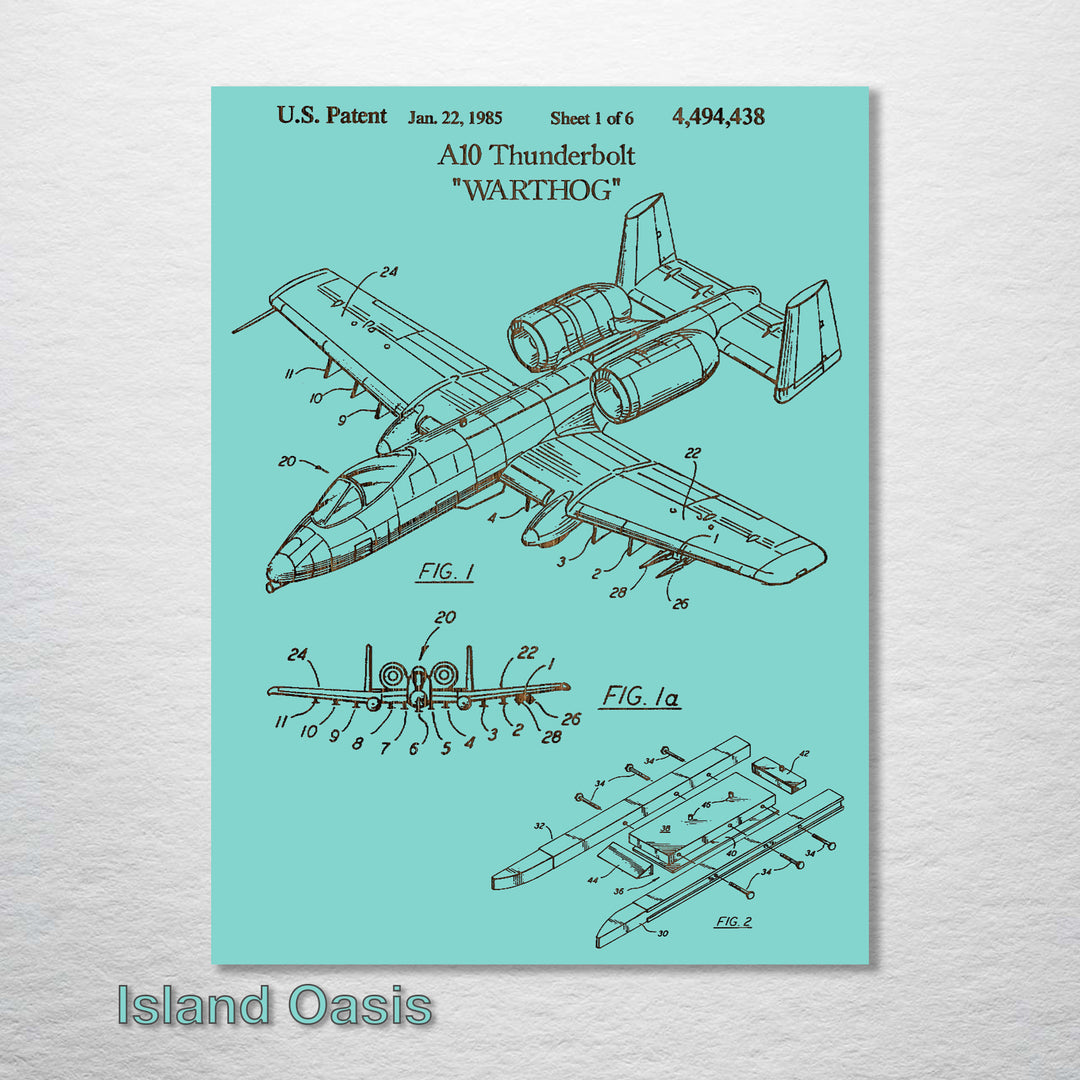 A10 Thunderbolt Jet US Patent - Fire & Pine