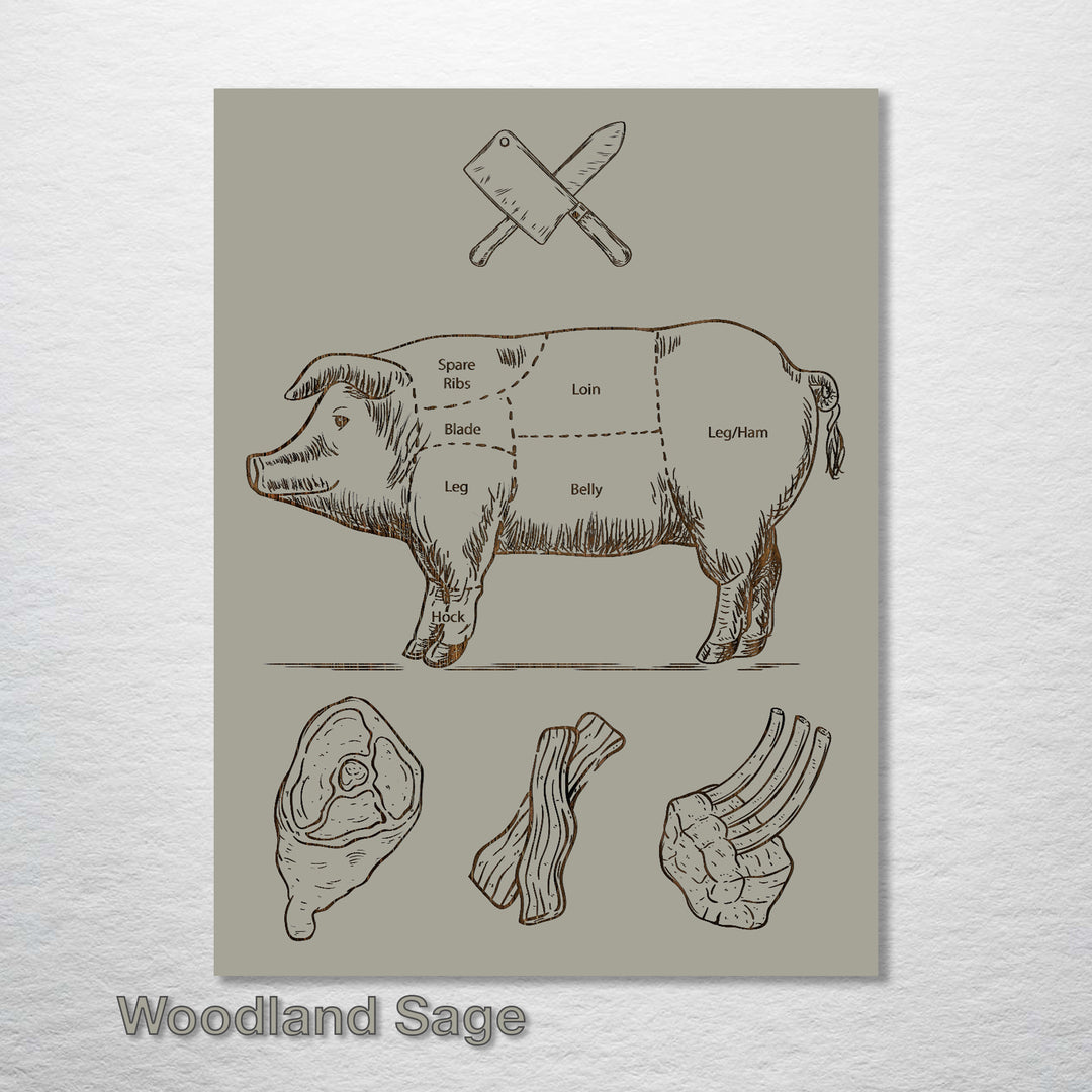 Butcher Abstract - Pig - Fire & Pine