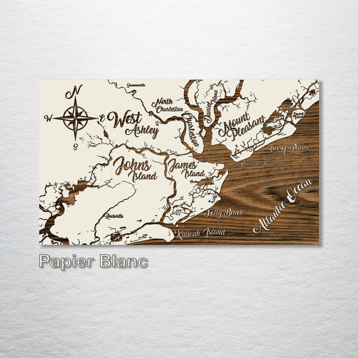 Charleston to Kiawah, South Carolina Whimsical Map - Fire & Pine