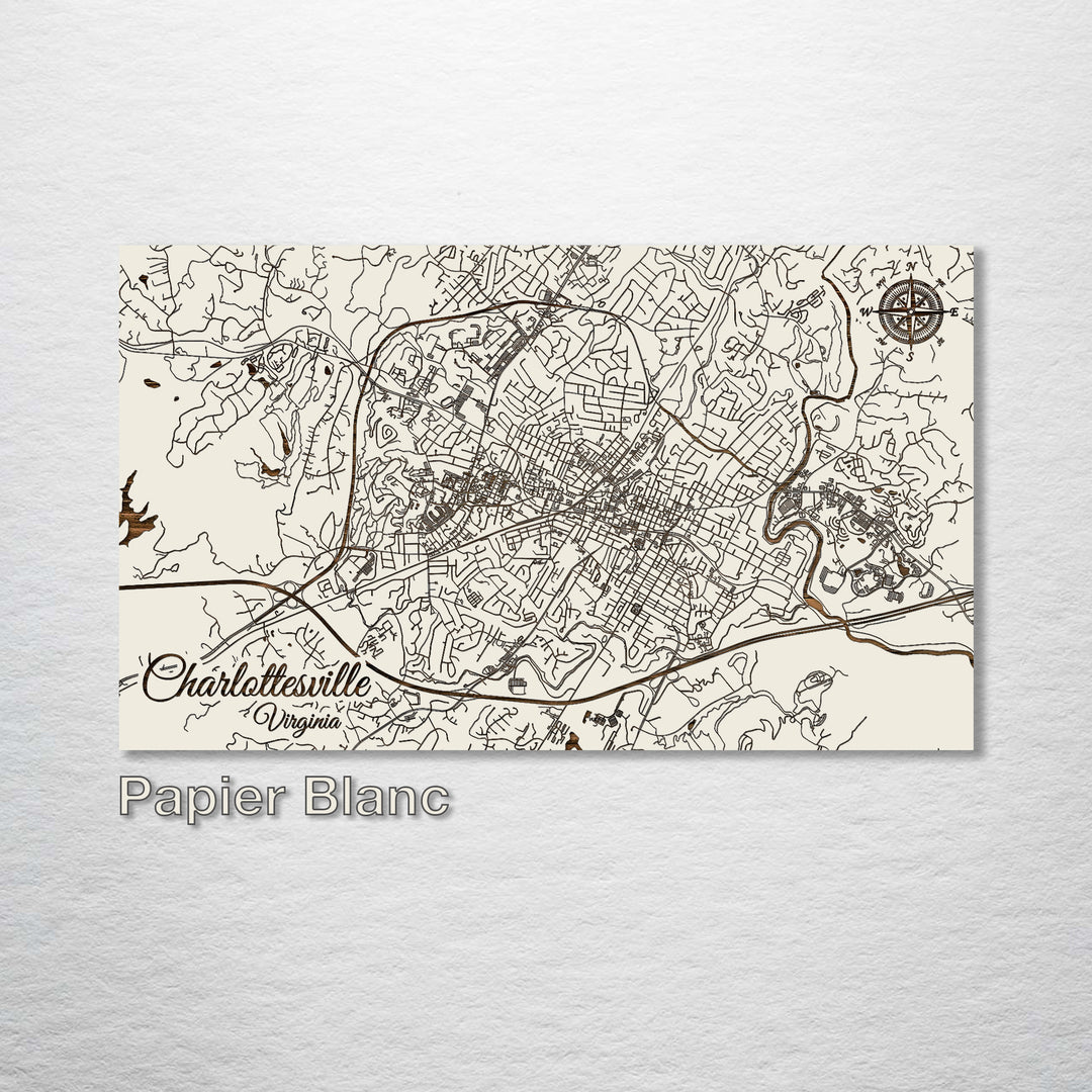 Charlottesville, Virginia Street Map - Fire & Pine