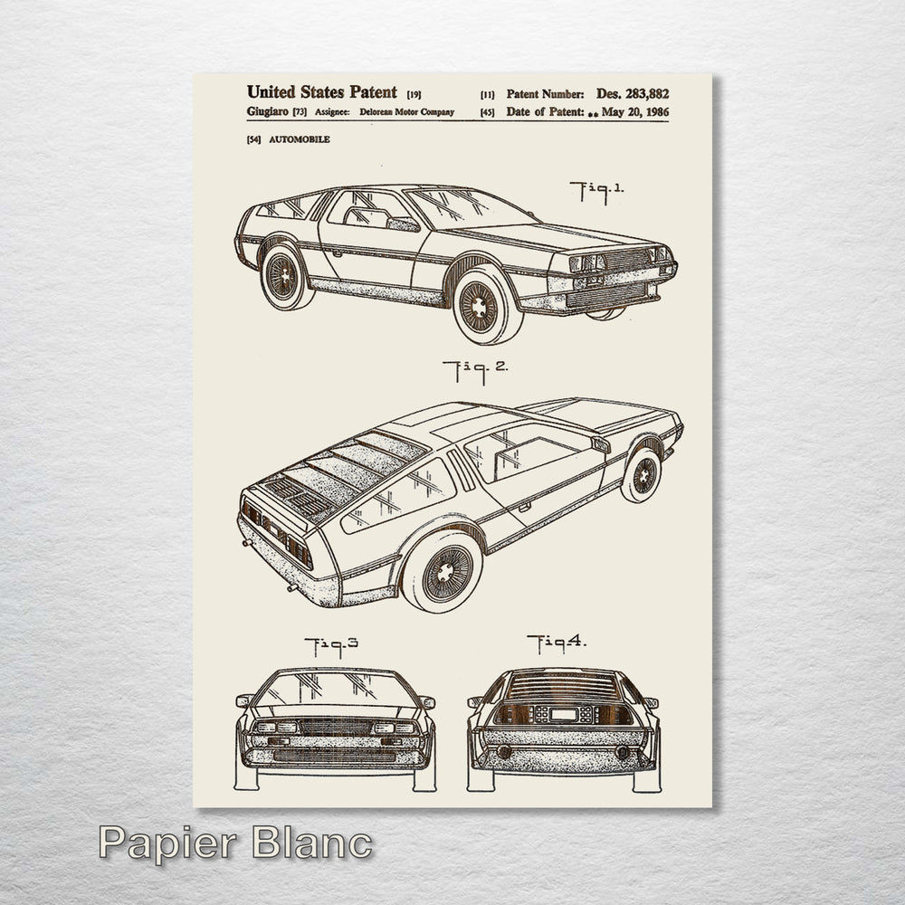 Delorean US Patent - Fire & Pine