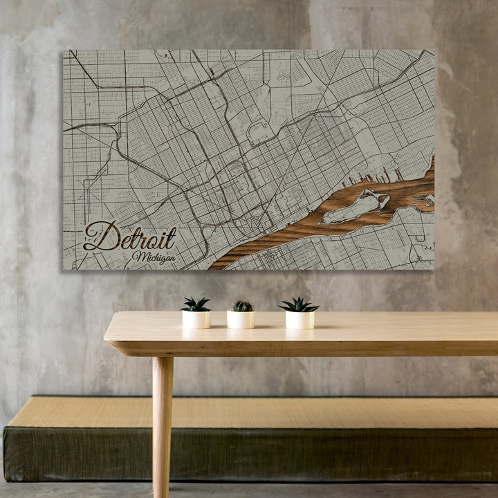 Detroit, Michigan Street Map - Fire & Pine