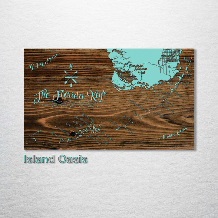 Florida Keys, Florida Whimsical Map - Fire & Pine