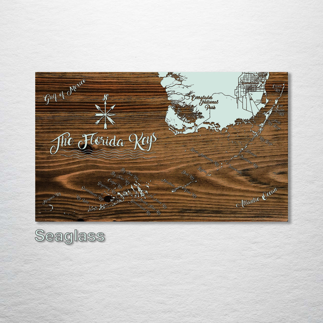 Florida Keys, Florida Whimsical Map - Fire & Pine