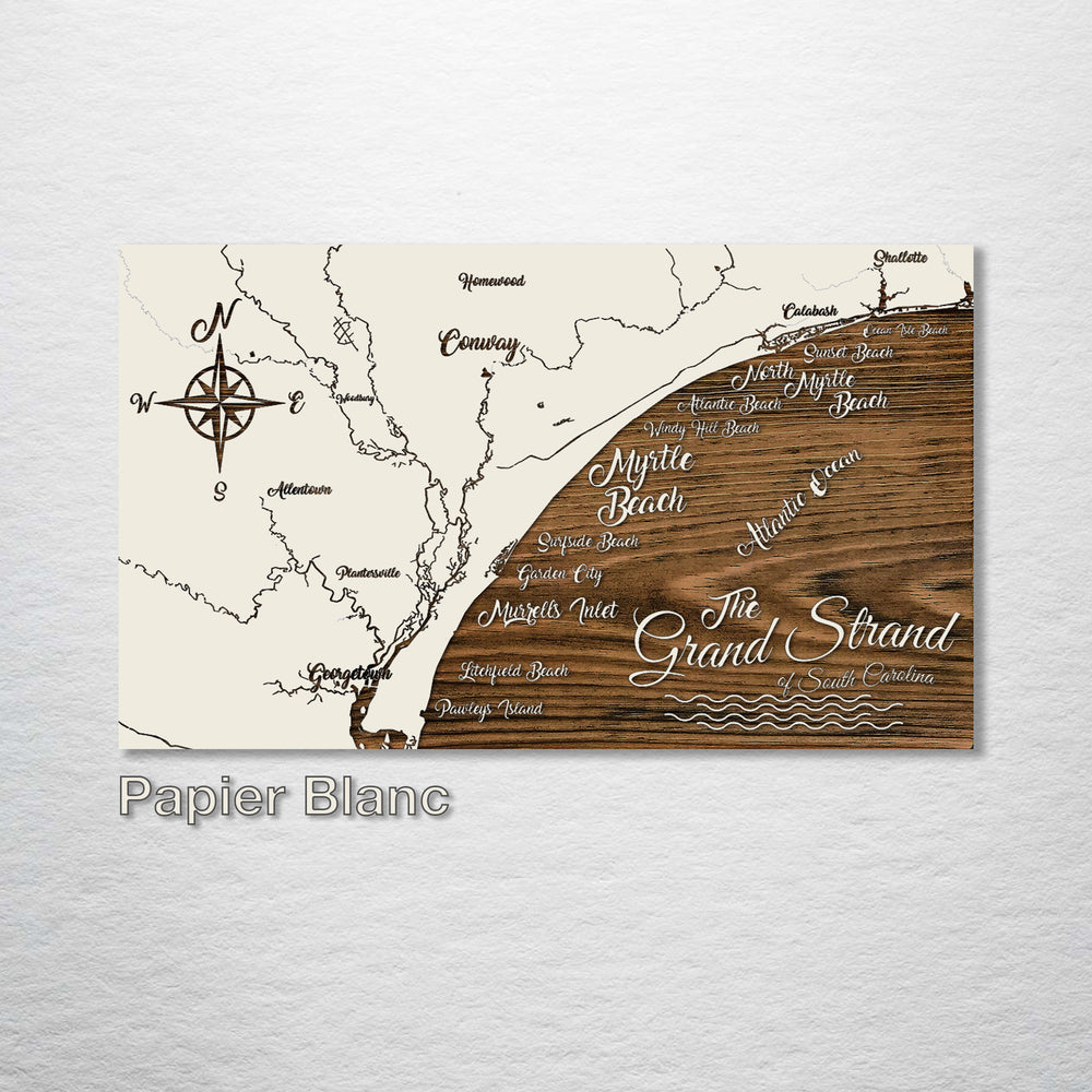 Grand Strand, South Carolina Whimsical Map - Fire & Pine