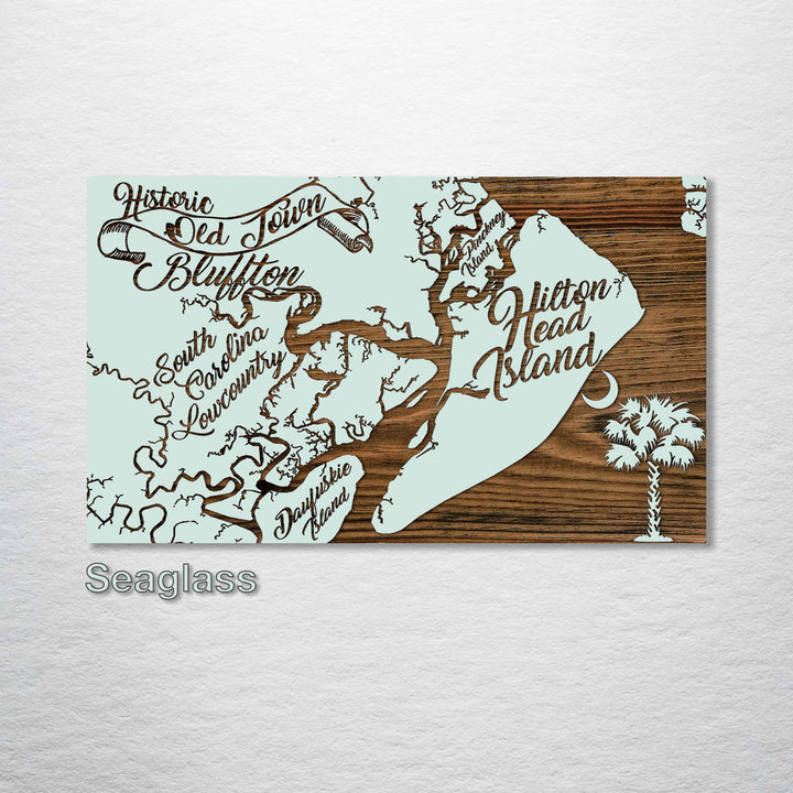 Hilton Head Island, South Carolina Whimsical Map - Fire & Pine