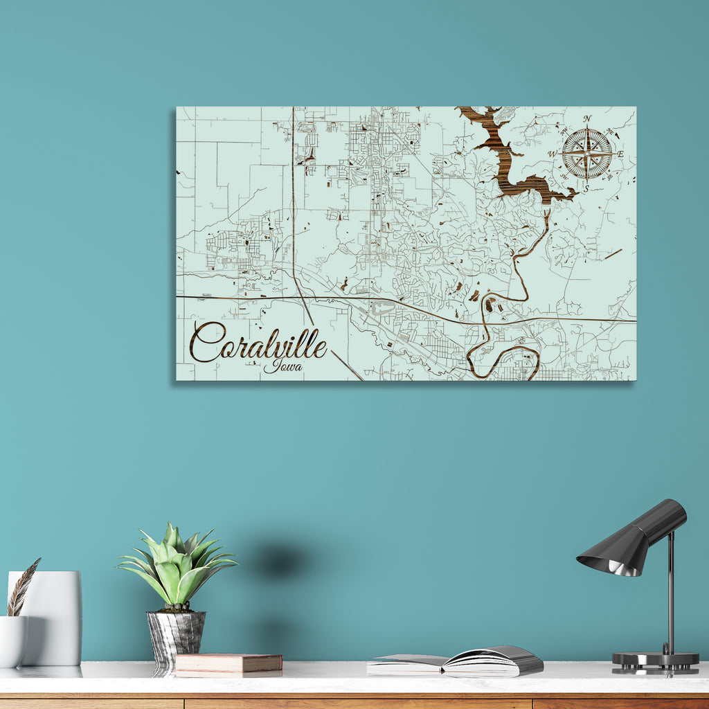 Coralville, Iowa Street Map – Fire & Pine