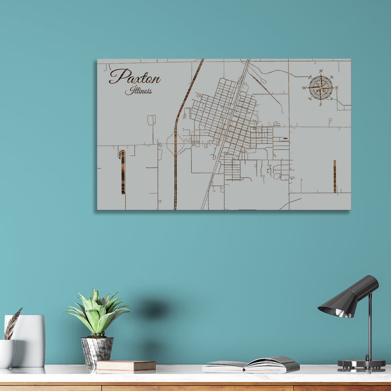 Paxton, Illinois Street Map – Fire & Pine