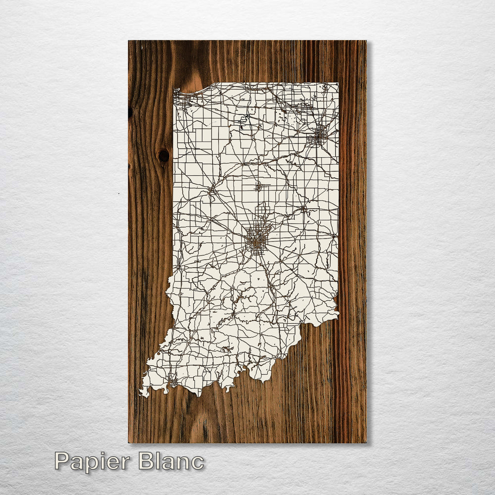 Indiana Isolated Map - Fire & Pine