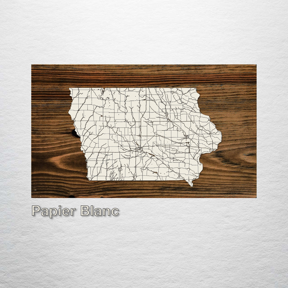 Iowa Isolated Map - Fire & Pine