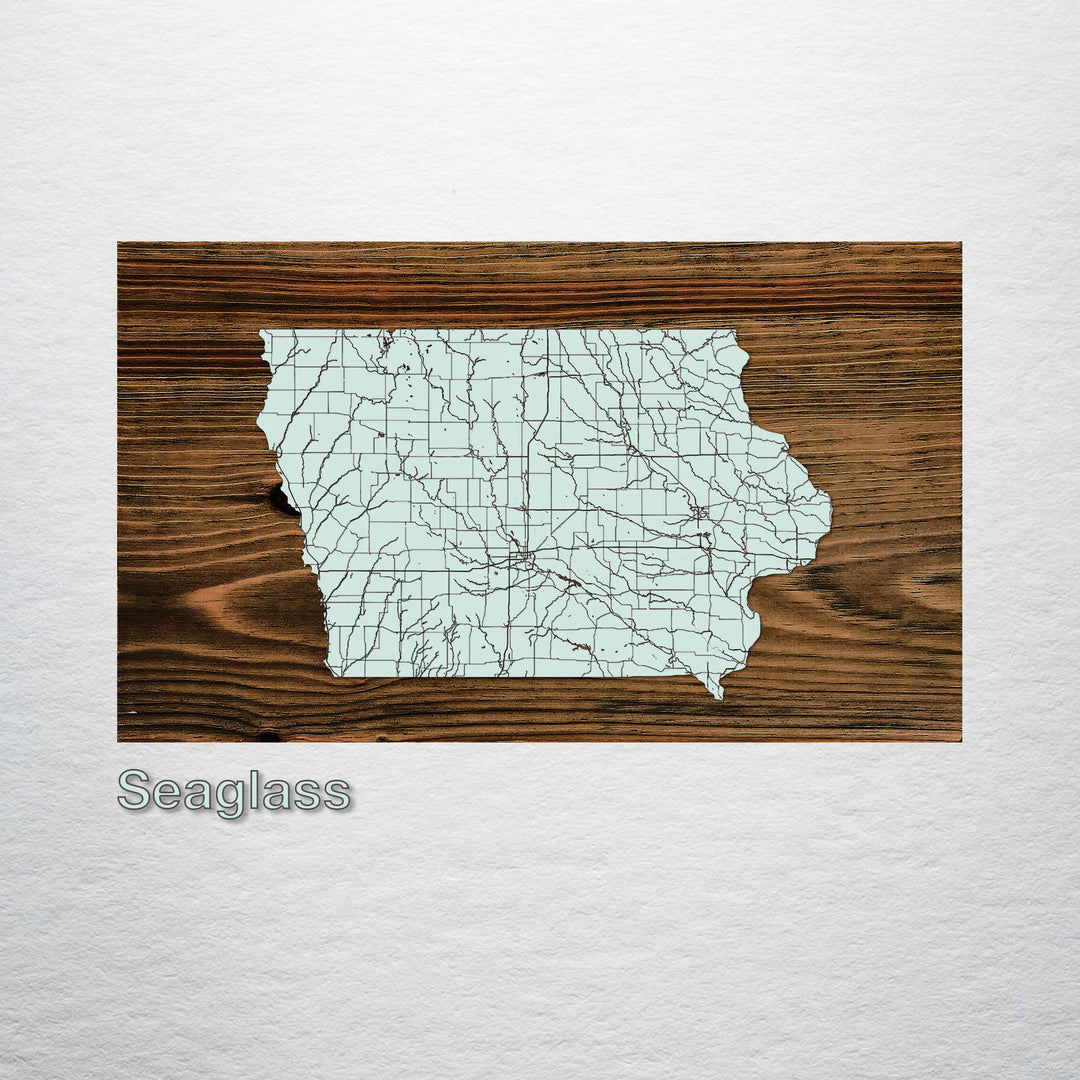 Iowa Isolated Map - Fire & Pine