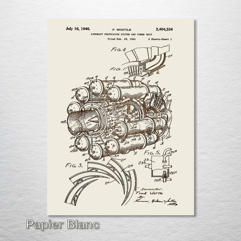 Jet Engine US Patent 1946 - Fire & Pine