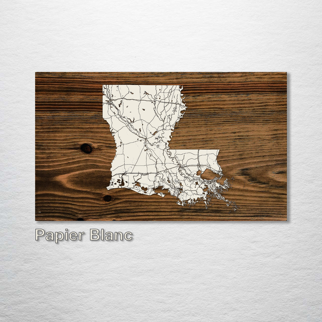 Louisiana Isolated Map - Fire & Pine