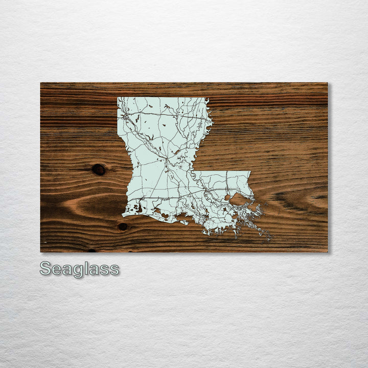 Louisiana Isolated Map - Fire & Pine