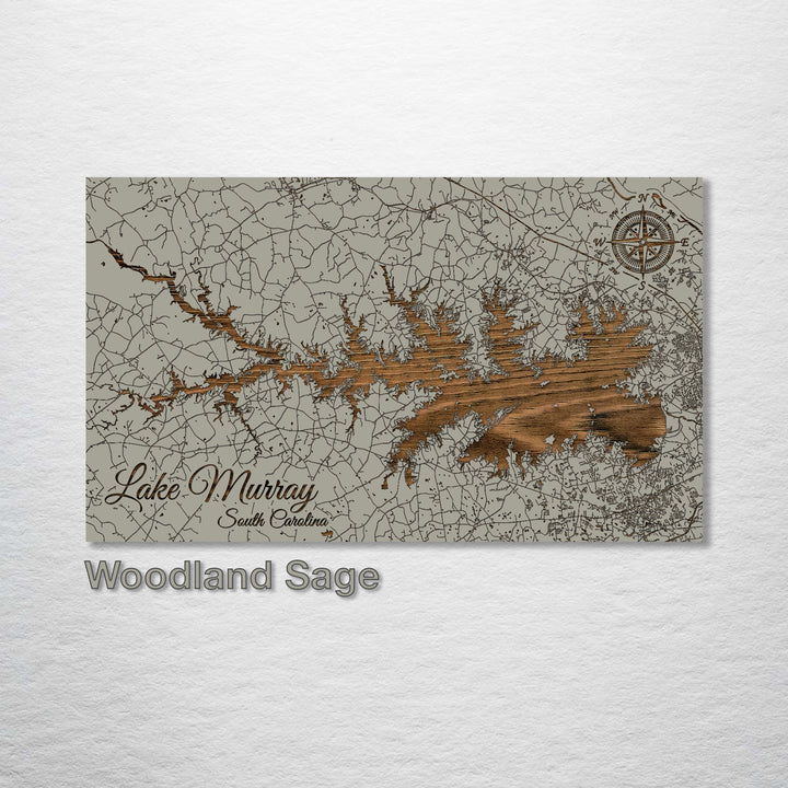 Lake Murray, South Carolina Map - Fire & Pine