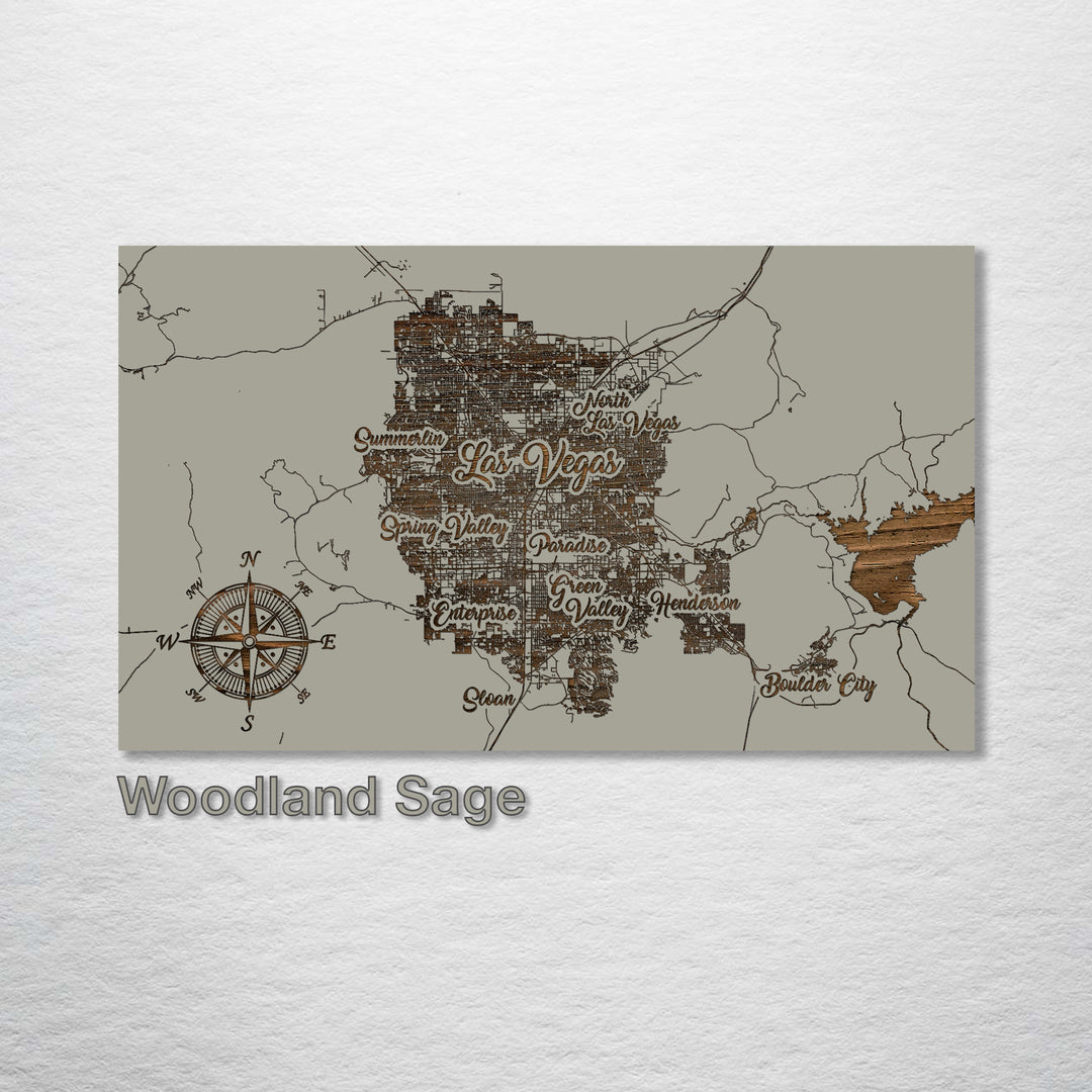 Las Vegas, Nevada Whimsical Map - Fire & Pine