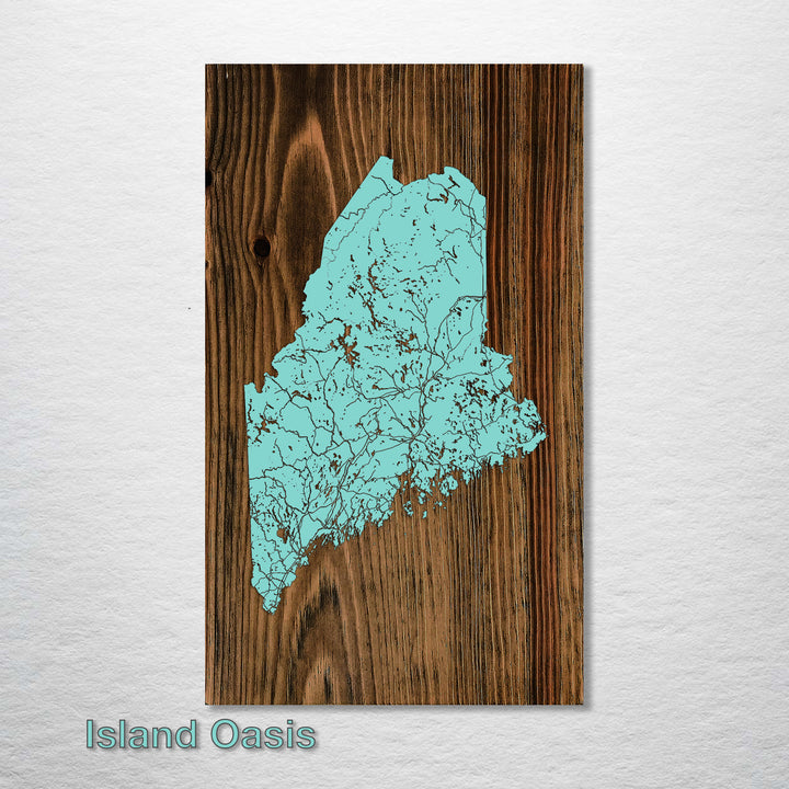 Maine Isolated Map - Fire & Pine