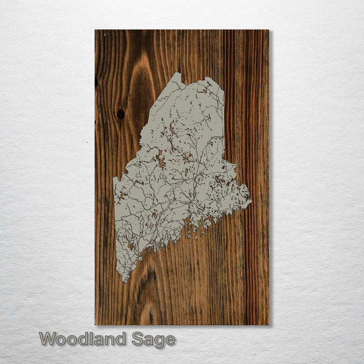 Maine Isolated Map - Fire & Pine