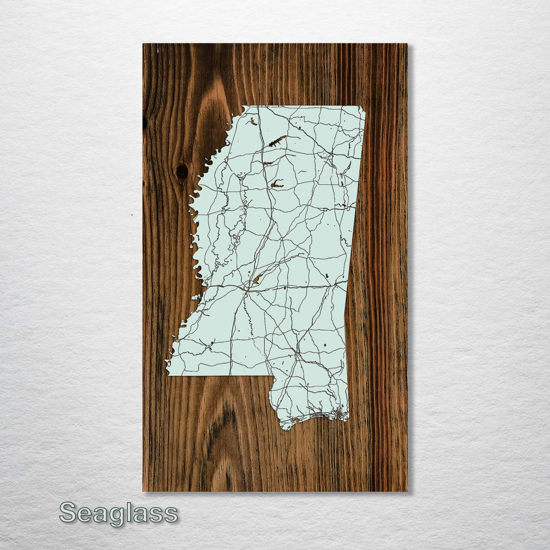 Mississippi Isolated Map - Fire & Pine