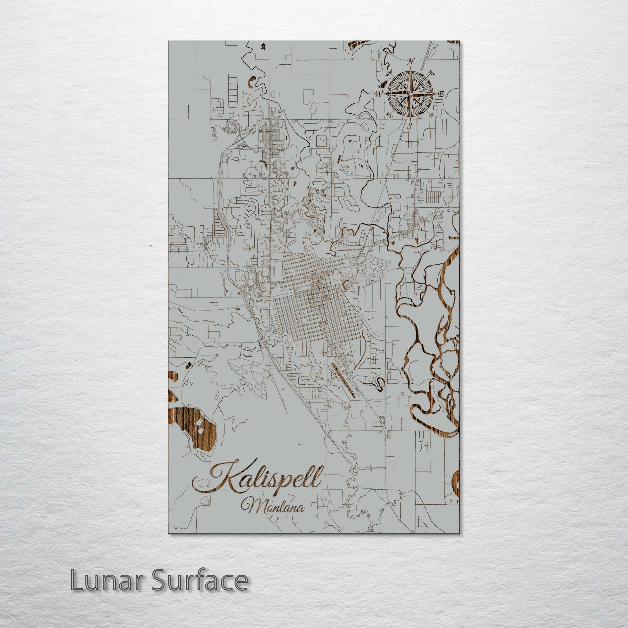 Vintage 1950's style Kalispell Montana MT fly fishing retro travel decal  sticker state map