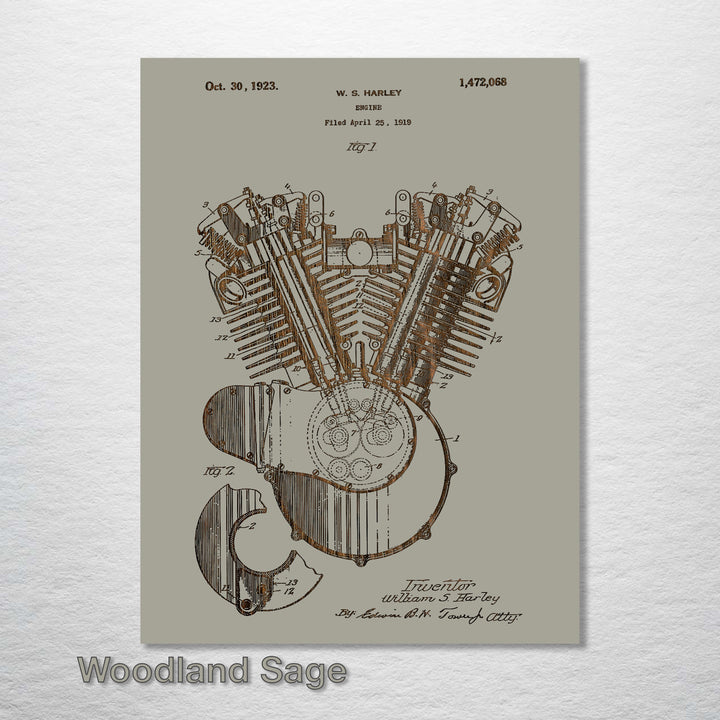 Harley Engine 1919 - Fire & Pine