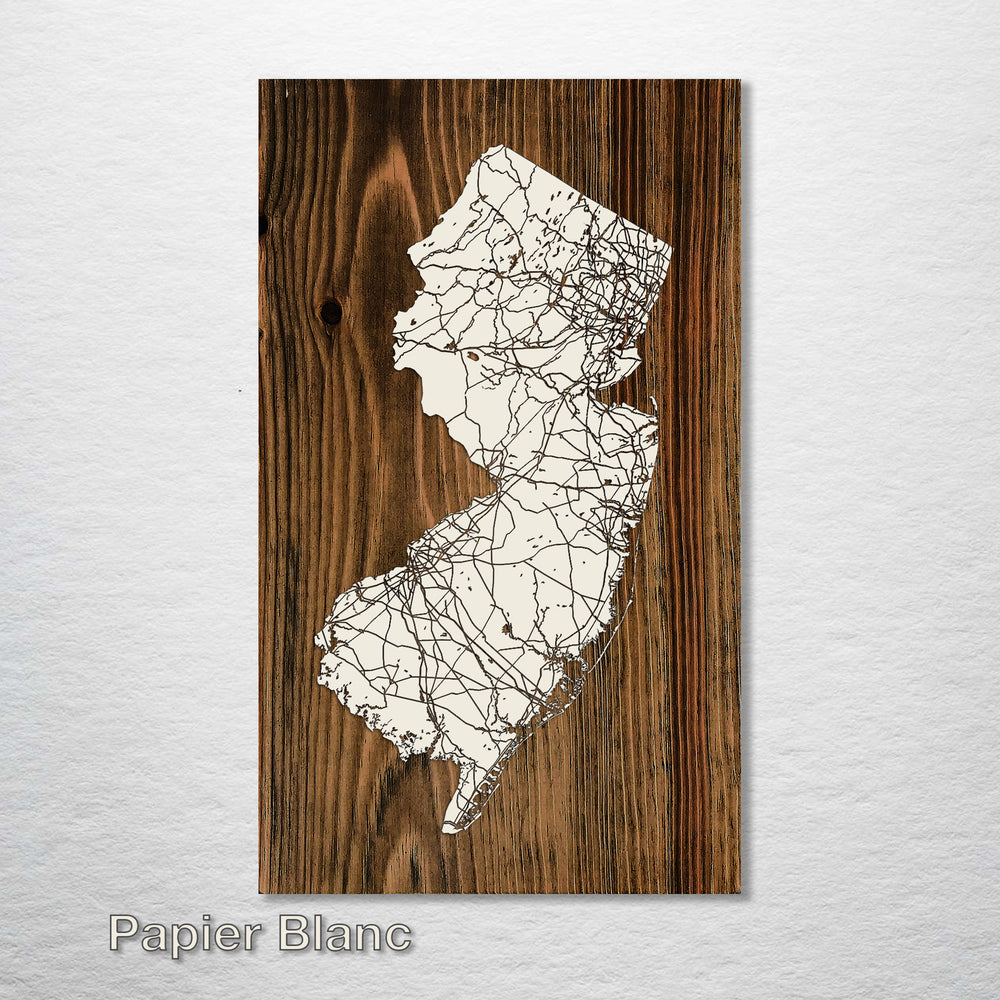 New Jersey Isolated Map - Fire & Pine