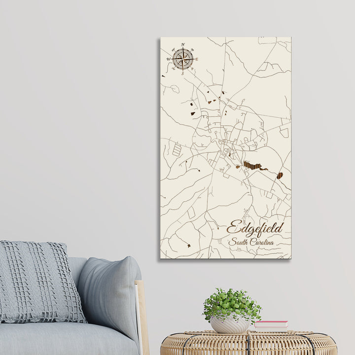 Edgefield, South Carolina Street Map