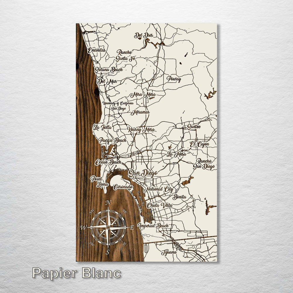 San Diego, California Whimsical Map - Fire & Pine