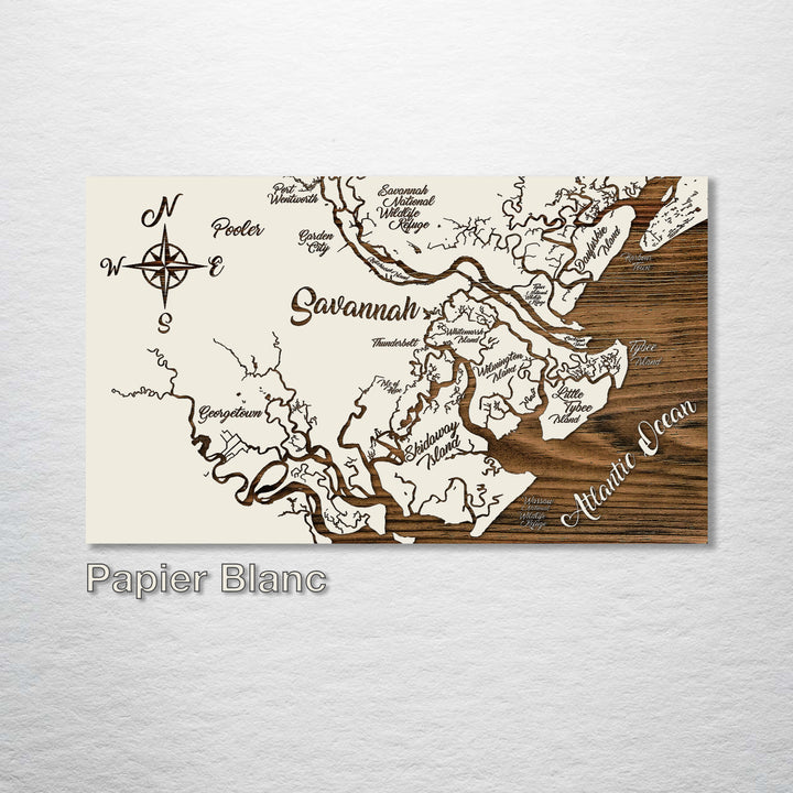 Savannah, Georgia Whimsical Map - Fire & Pine