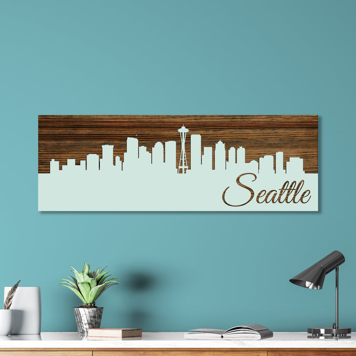 Seattle, Washington Skyline - Fire & Pine