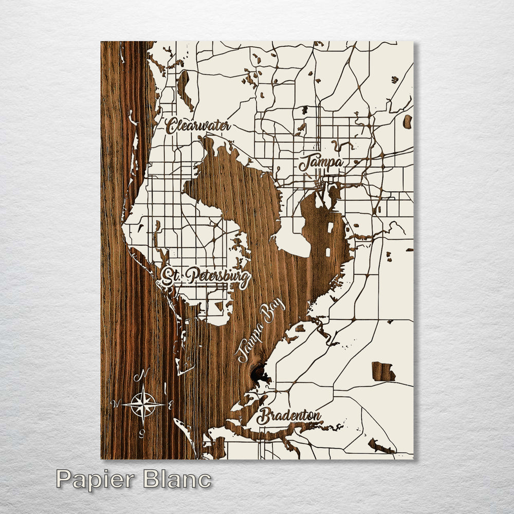 Tampa, Florida Whimsical Map - Fire & Pine