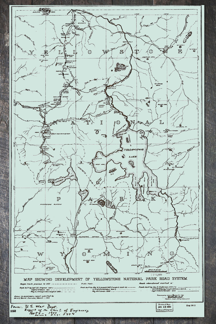 Yellowstone National Park Road System 1930 - Fire & Pine