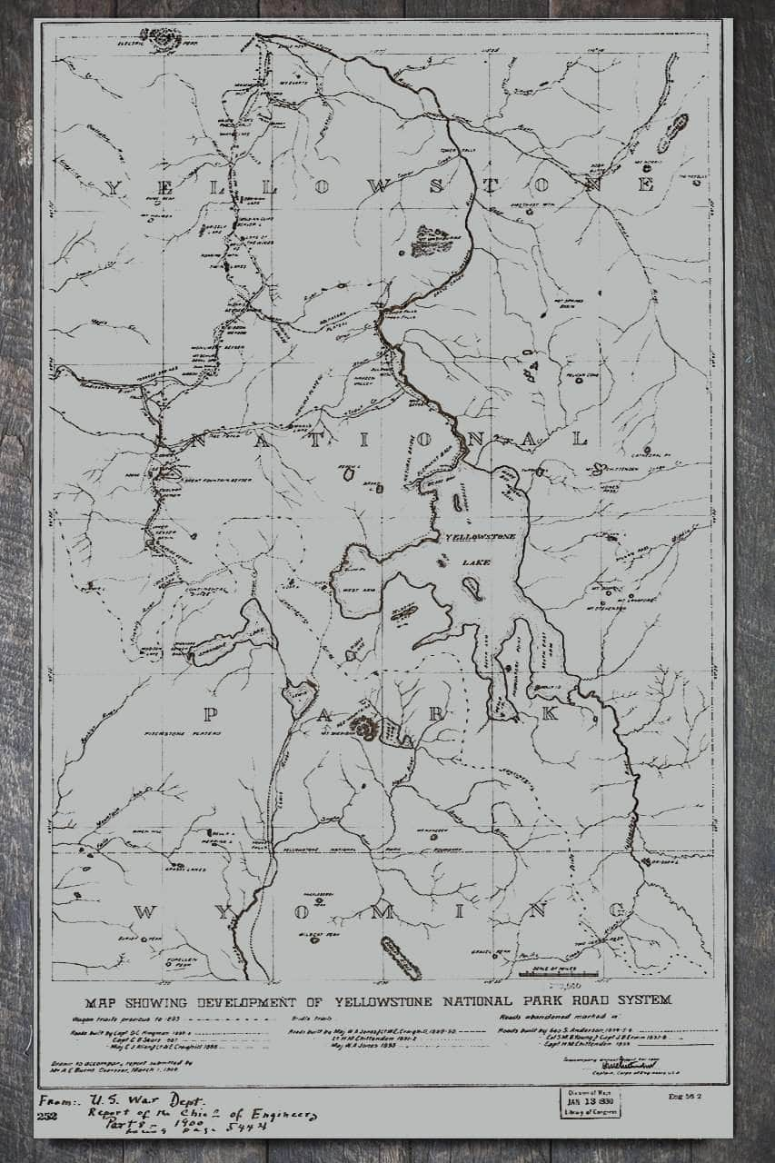 Yellowstone National Park Road System 1930 - Fire & Pine