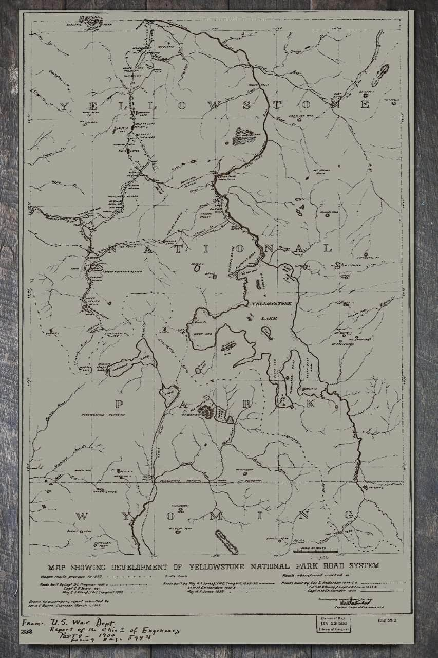 Yellowstone National Park Road System 1930 - Fire & Pine